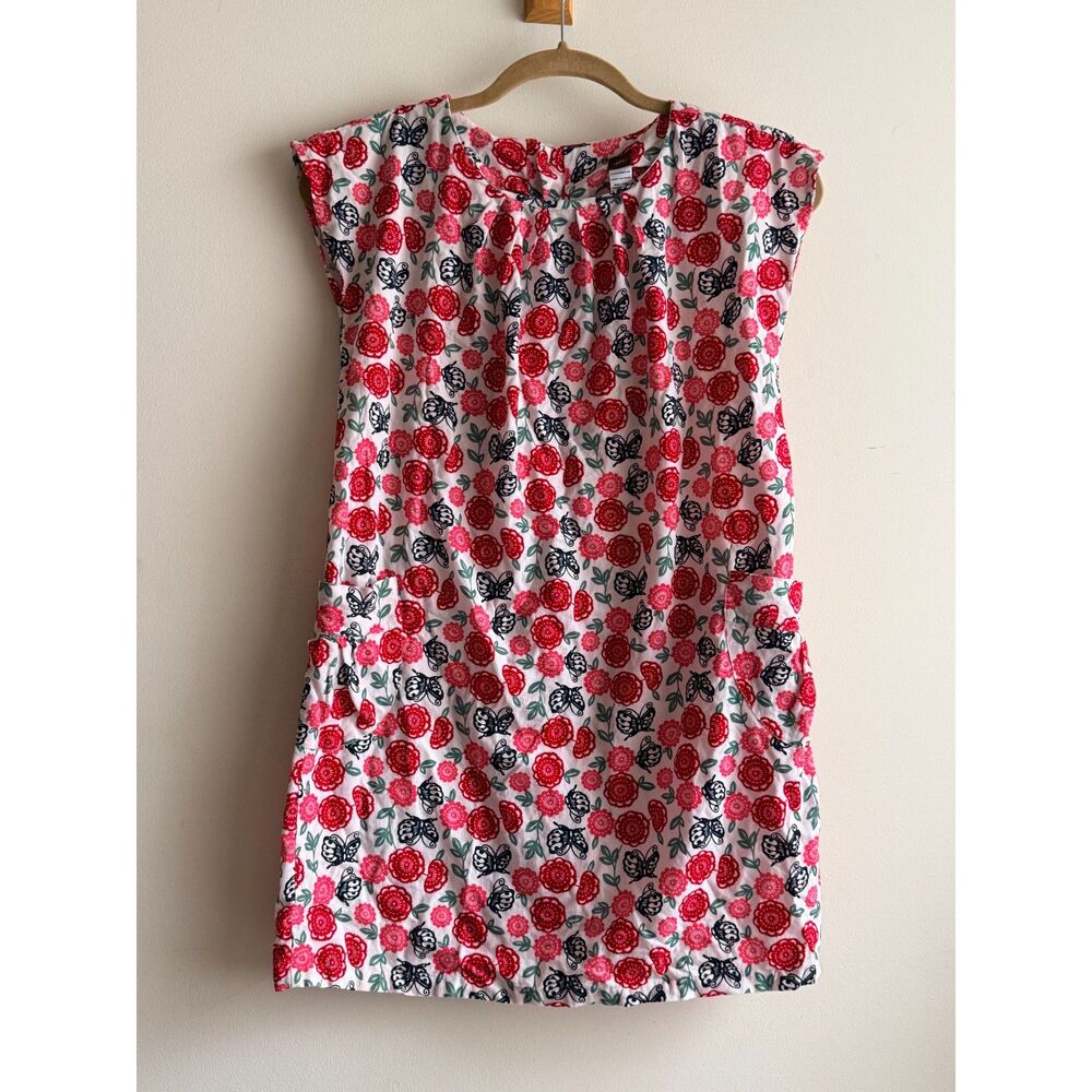 Tea Girls Butterfly Floral Corduroy A-line dress w/ pockets! (size 12)